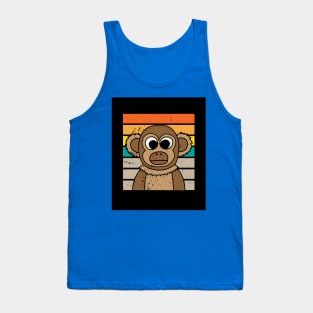 Retro Monkey Chimpanze Animal Lovers Tank Top